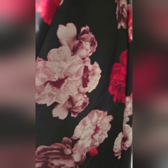 NWT Shelby Nites Floral Pleated High Low Fit And Flare Sleevles Dress - Picture 7 of 15